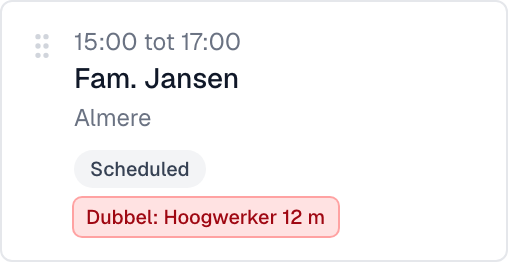 Een bezoek op het planbord met het rode label Dubbel: Hoogwerker 12 m