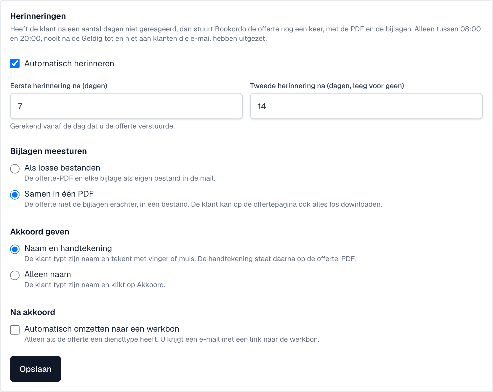 De kaart met herinneringen, de manier van akkoord geven en automatisch omzetten